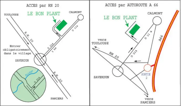 Plan d'accès le bon plant